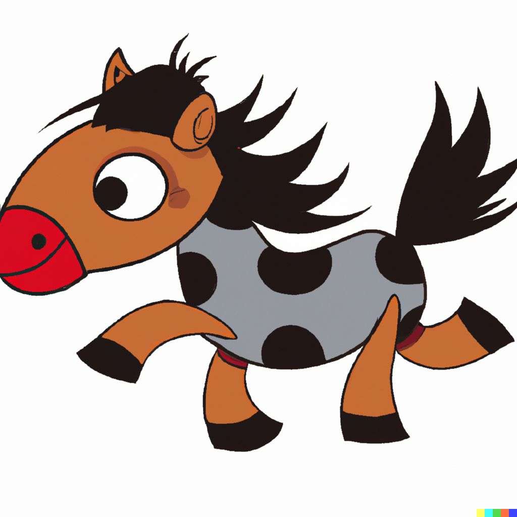 a horse, cartoon, chibi